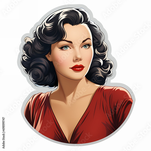 Woan face in retro style po...