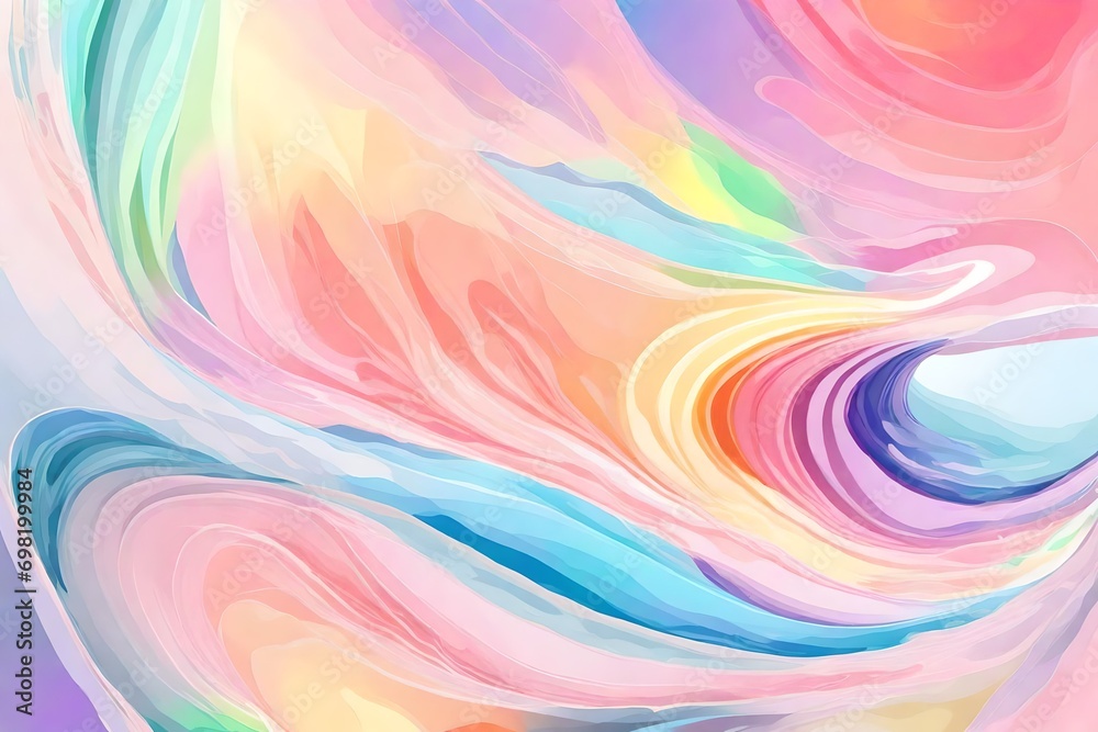 Background water color rainbow pastel soft wave liquid effect .Generate AI