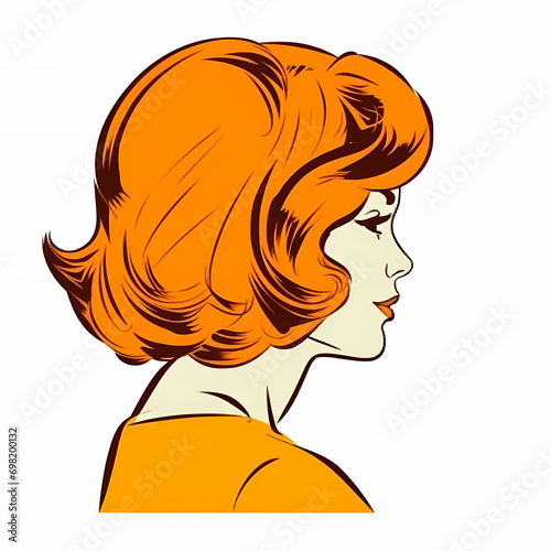 Woan face in retro style po...