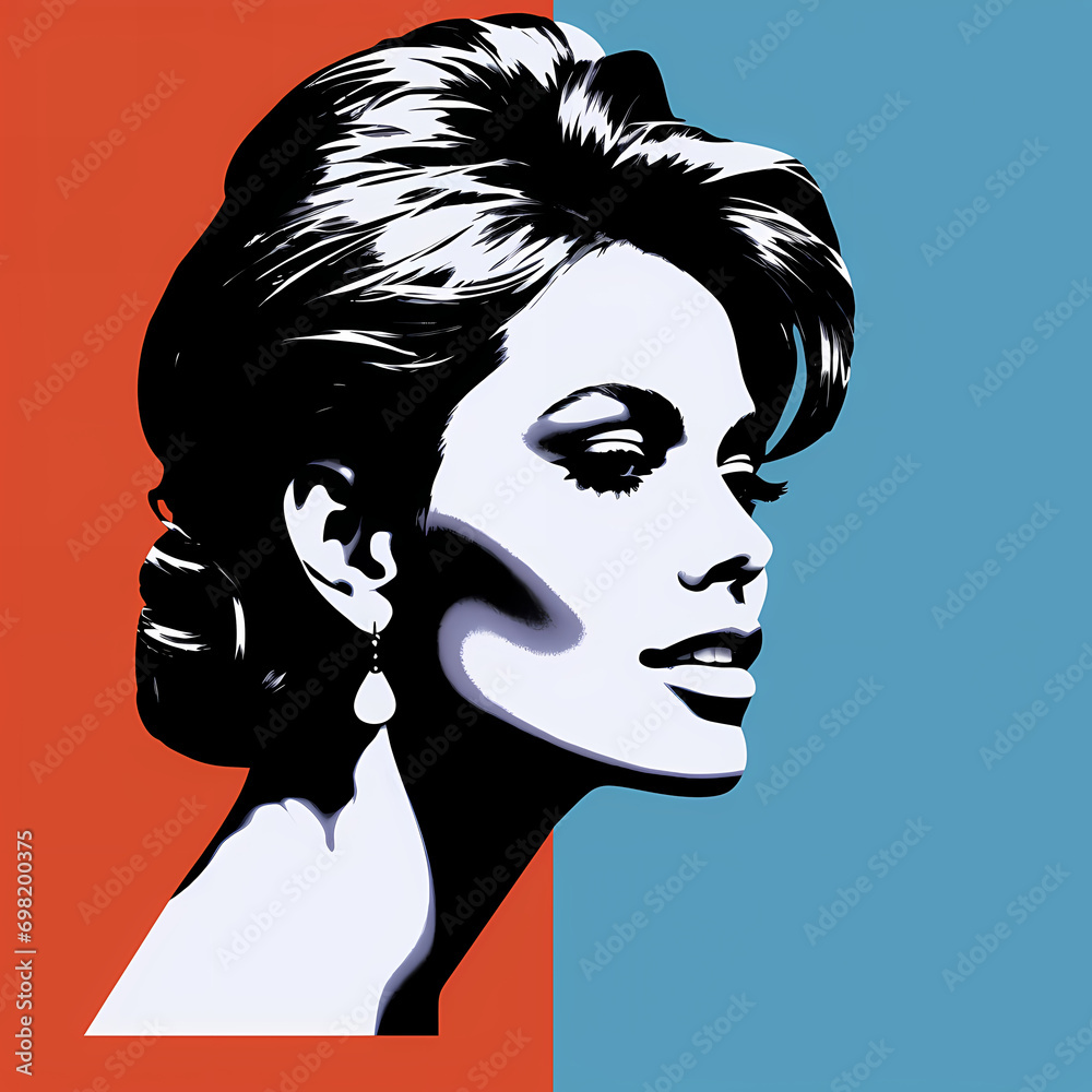 Woan face in retro style pop art. Comic book cartoon portrait Woan face in retro style pop art. Comic book cartoon portrait