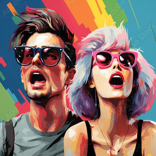 Pop Art couple conversation...