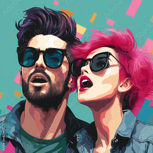 Pop Art couple conversation...