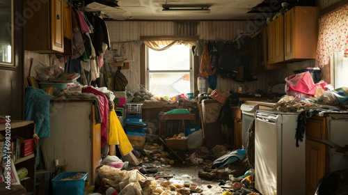 Interior of hoarder's house