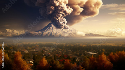 Huge volcano eruprion