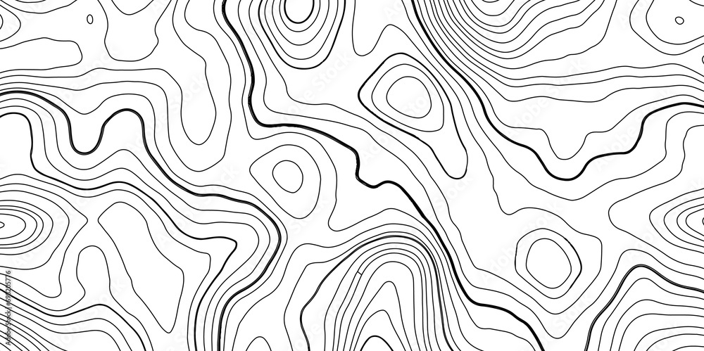 Topography map background. Vector banner. Topography map background. Vector geographic contour map.  Background of the topographic map. Topographic map lines, contour background.  - obrazy, fototapety, plakaty 