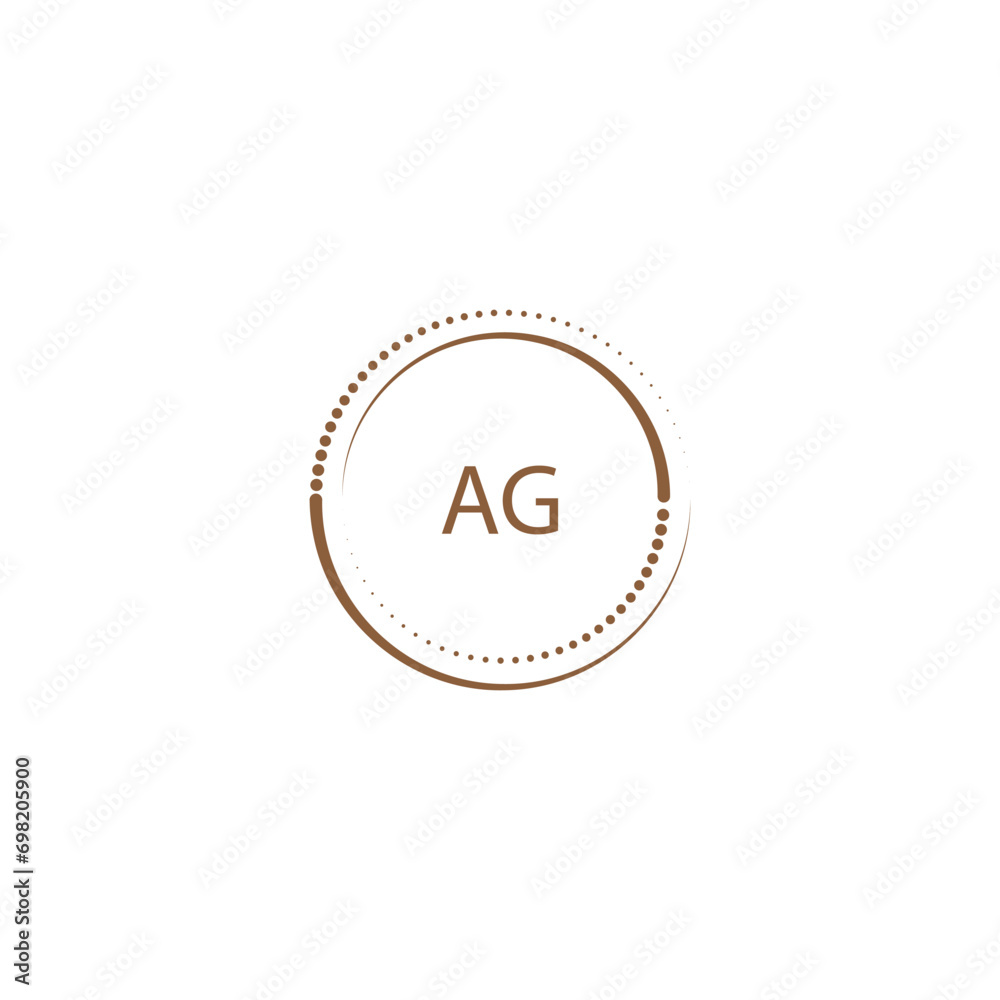 AG creative initial letter flat monogram logo design with White background.Vector logo modern alphabet golden color font style AG creative initial letter flat monogram logo design with White background.Vector logo modern alphabet golden color font style