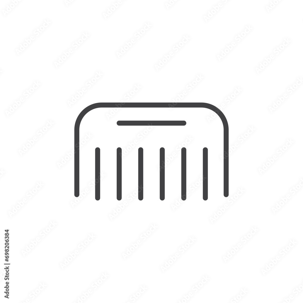 comb icon. sign for mobile concept and web design. outline vector icon. symbol, logo illustration. vector graphics. - obrazy, fototapety, plakaty 