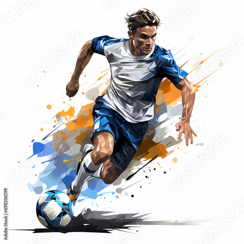 Pop Art Comic Football Player, Pop Art Soccer Player Illustration