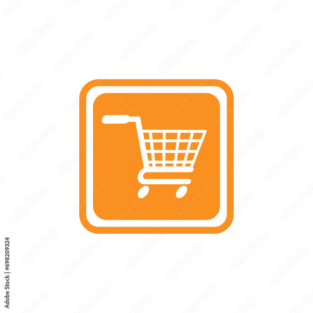 Quick shopping cart icon in trendy flat style Quick shopping cart icon in trendy flat style