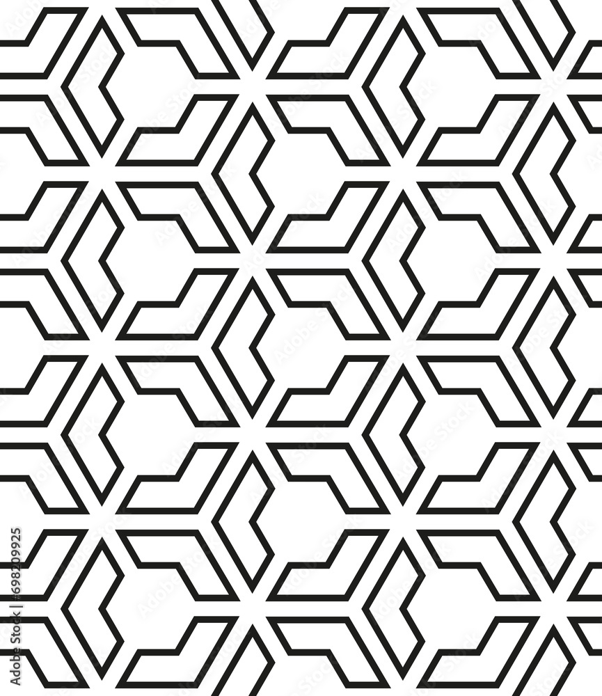 Vector seamless texture. Modern geometric background with hexagonal tiles.