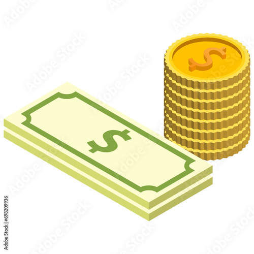 Isometric Cash and Coins