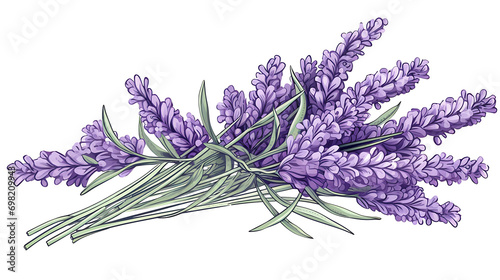 Elegant Lavender Illustration  White Background