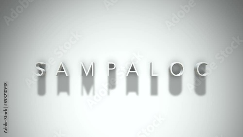 Sampaloc 3D title animation with shadows on a white background photo