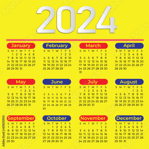 2024 Clendar Vector photo