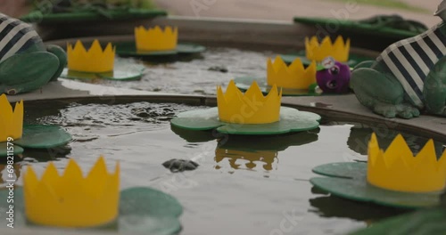 Fair carnival games - water pods rotating around - game of luck