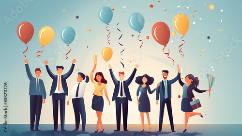 Employees Celebrating a Milestone or Achievement in the Workplace, Employee