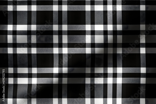 Black white plaid pattern seamless graphic. Tartan Scottish check plaid for f...