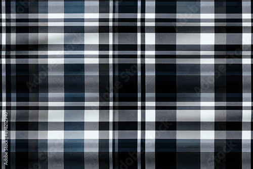 Black white plaid pattern seamless graphic. Tartan Scottish check plaid for f...