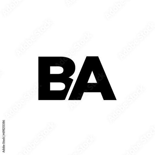 Letter B and A, BA logo design template. Minimal monogram initial based logotype.