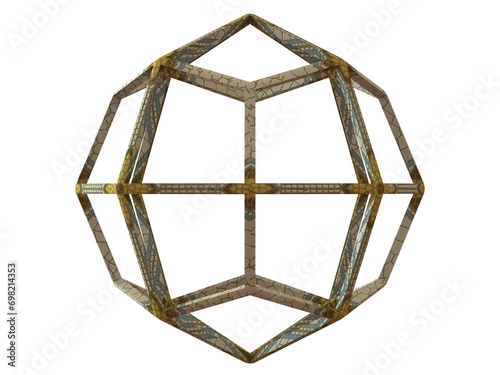 Wireframe Shape Deltoidal Icositetrahedron 3D print model photo