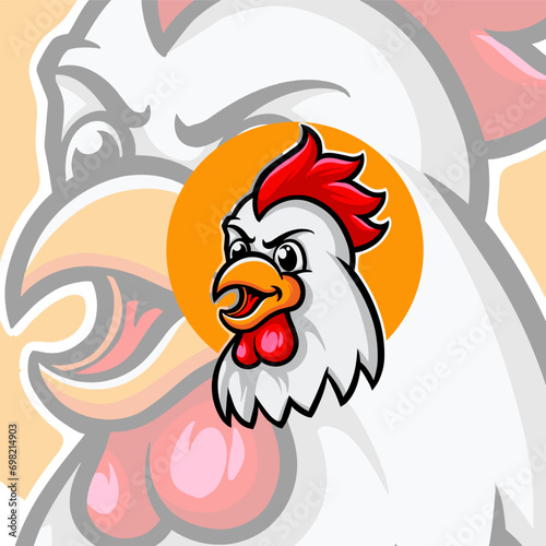 Rooster Chicken Head Mascot Logo (ID: 698214903)