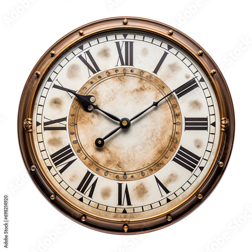 Vintage clock face. Isolated on white background