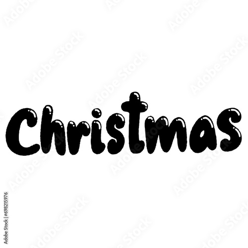 svg words christmas & happy new year doodle element