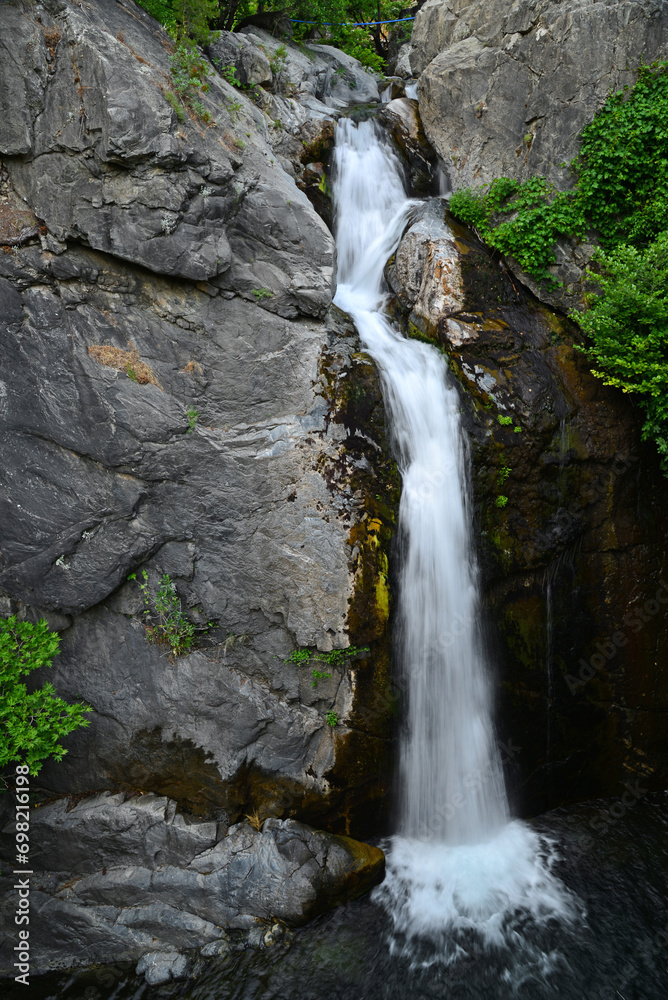 Hasanboguldu Lake and Suteven Waterfall in Balikesir, Turkey.