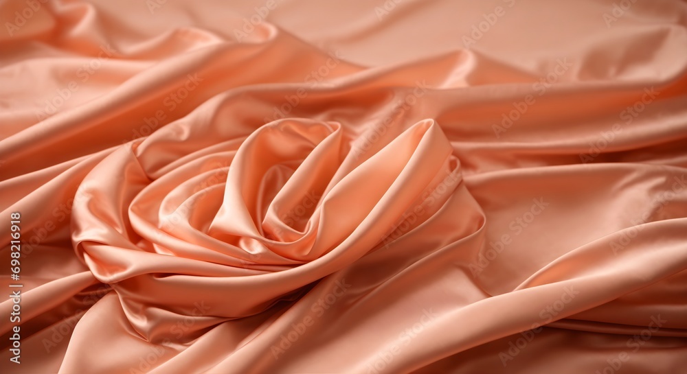 Obraz premium peach fuzz silk fabric background color of the year 2024