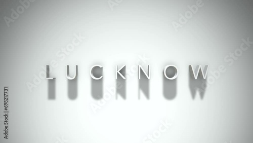 Lucknow 3D title animation with shadows on a white background photo