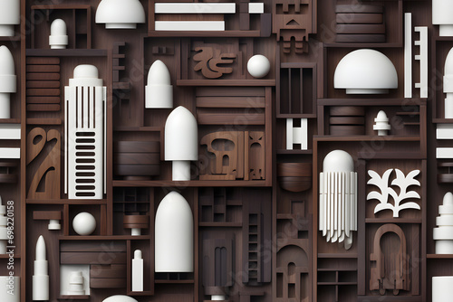 Wooden bauhaus modern seaml...