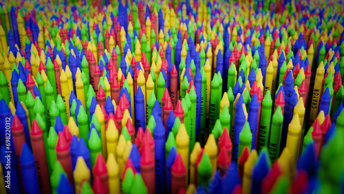 Bilde på lerret 3D-generated crayons in different colors