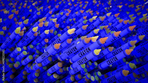 Принти на полотні 3D-generated crayons in different colors