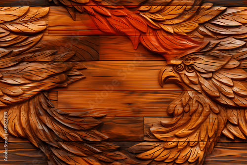 Wooden baroque birds orname...