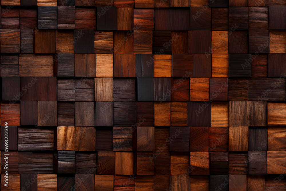 Wooden bauhaus modern cube seamless pattern background. Repeating decoration geometry for wall
