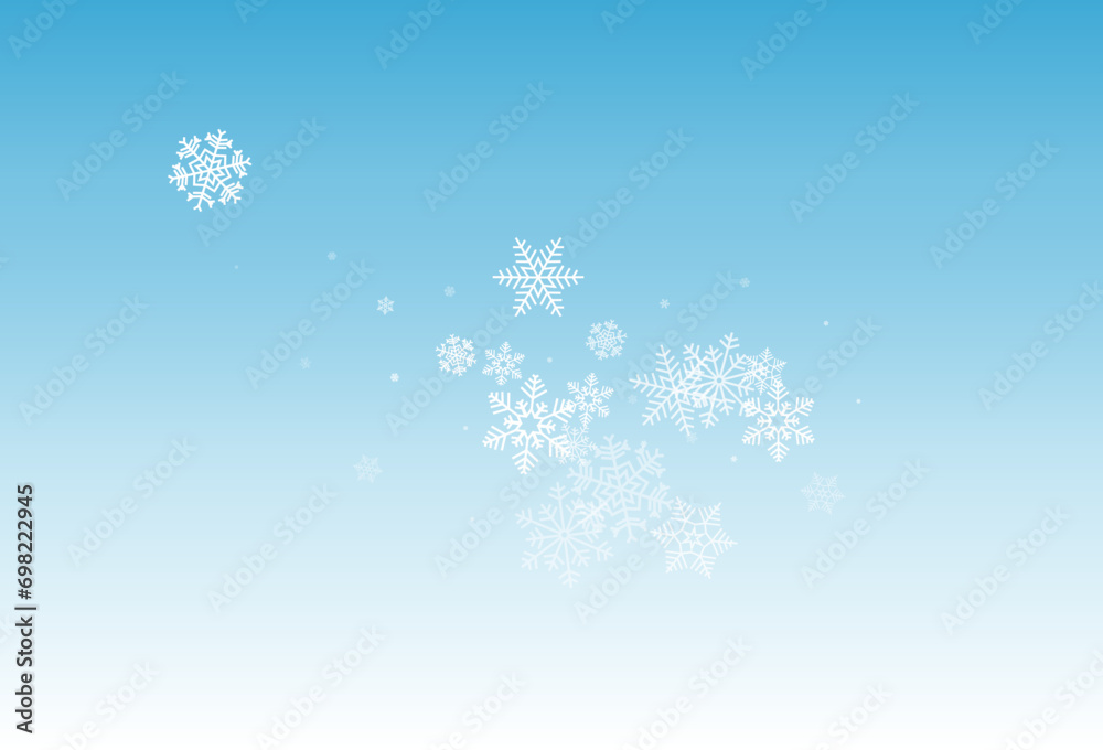 Gray Snowfall Vector Blue Background. Light Gray Snowfall Vector Blue Background. Light