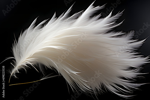 Beautiful Soft and Light Fluffy Feathers Floating Abstract. Heavenly Dreamy Colorful Swan Feather.