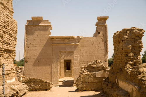 Egypt oasis Kharga temple of El Ghueita on a sunny autumn day photo