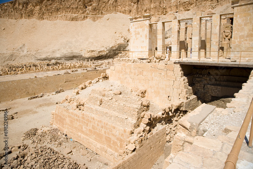 Egypt Luxor Temple of Hatshepsut in Deir el Bahri on a sunny autumn day photo