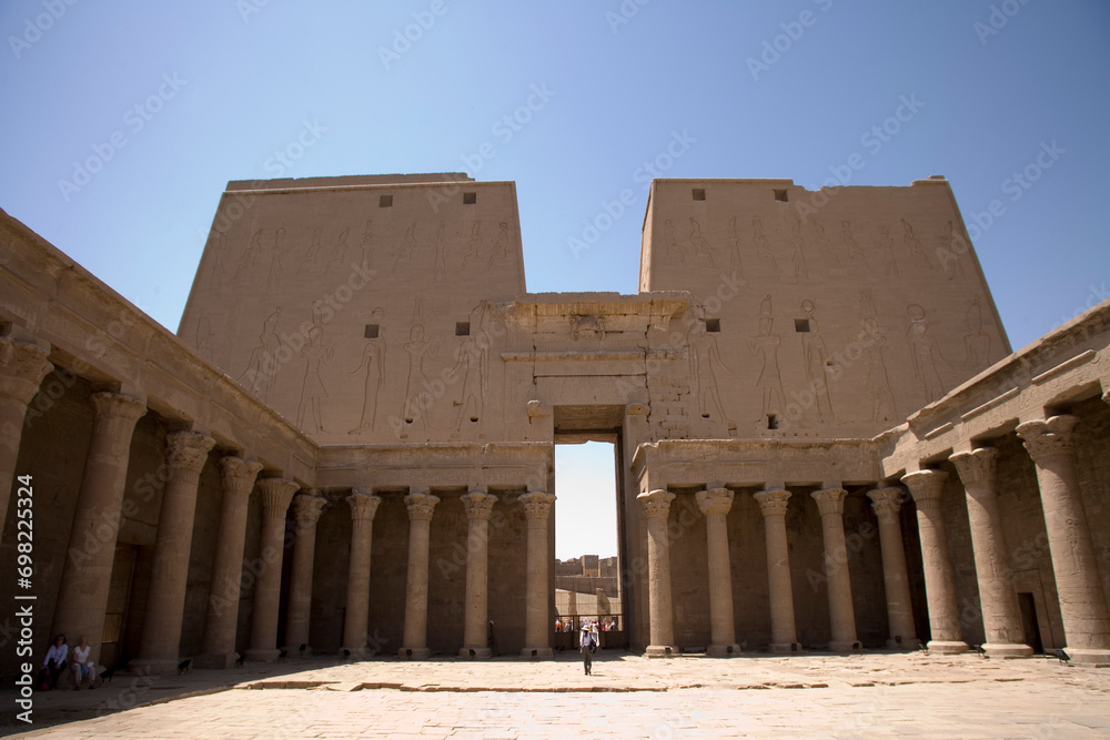Egypt Temple of Horus in Edfu on a sunny autumn day