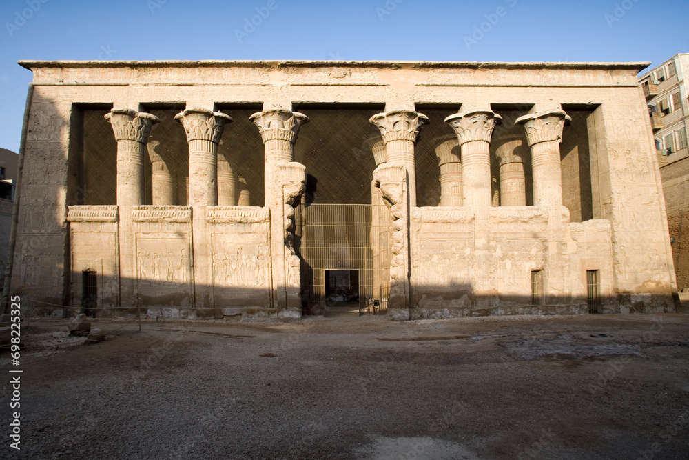 Egypt temple in Essna on a sunny autumn day