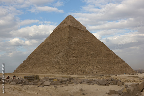 Egypt Cairo Giza Pyramid of Khafre on a sunny autumn day