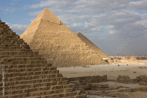 Egypt Cairo Giza Pyramid of Khafre on a sunny autumn day