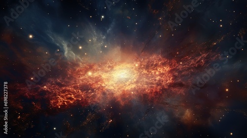 Star explosion in a galaxy of an unknown universe photo
