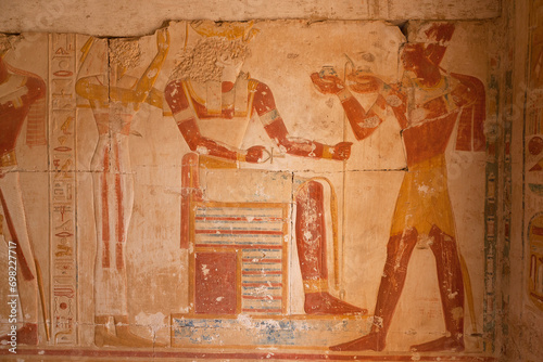 Egypt Abydos Temple of Ramesses on a sunny autumn day photo