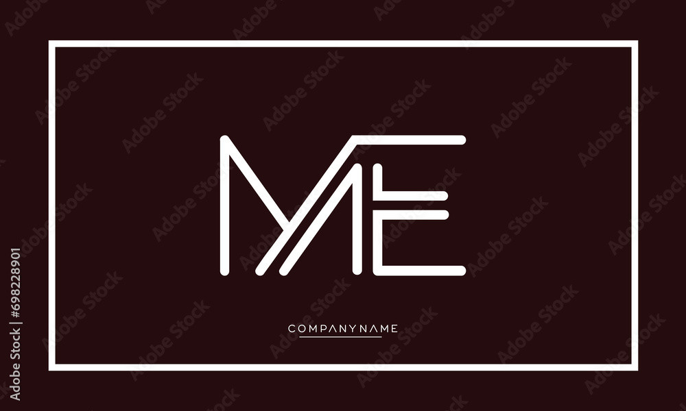 Alphabet letters ME or EM logo monogram Alphabet letters ME or EM logo monogram