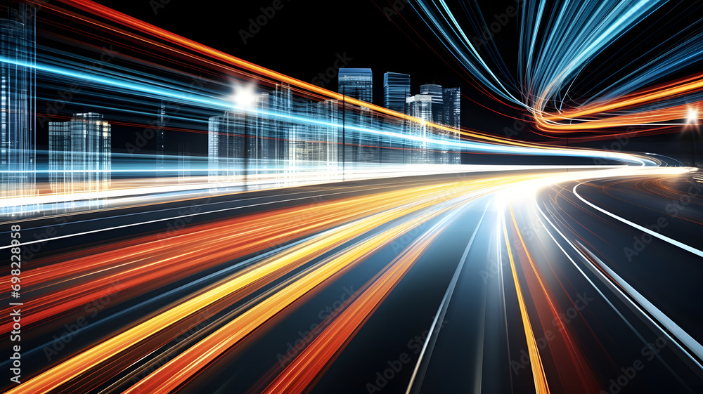 Abstract blurred colorful lighhts background in night city, bokeh shiny blurred glowing street cityscape Abstract blurred colorful lighhts background in night city, bokeh shiny blurred glowing street cityscape