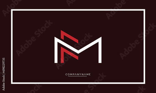 MF or FM Alphabet letters logo monogram