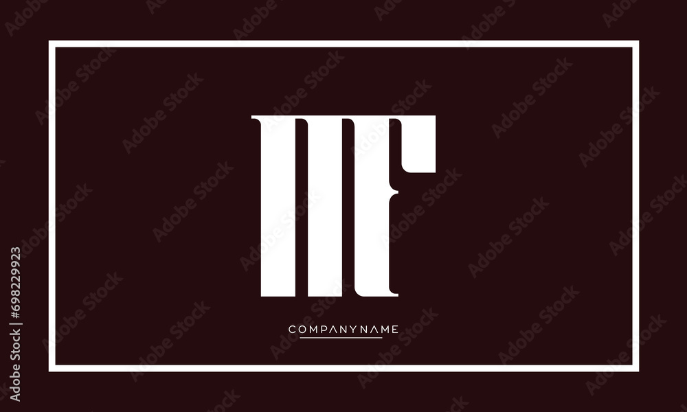 MF or FM Alphabet letters logo monogram MF or FM Alphabet letters logo monogram