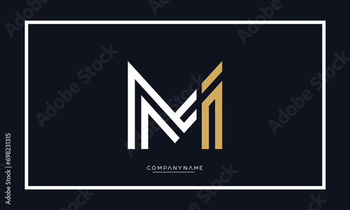 Alphabet letters MI or IM logo monogram